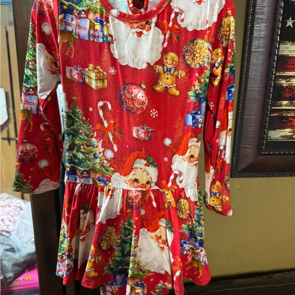 Bums & Roses Red Santa Ruffle Dress